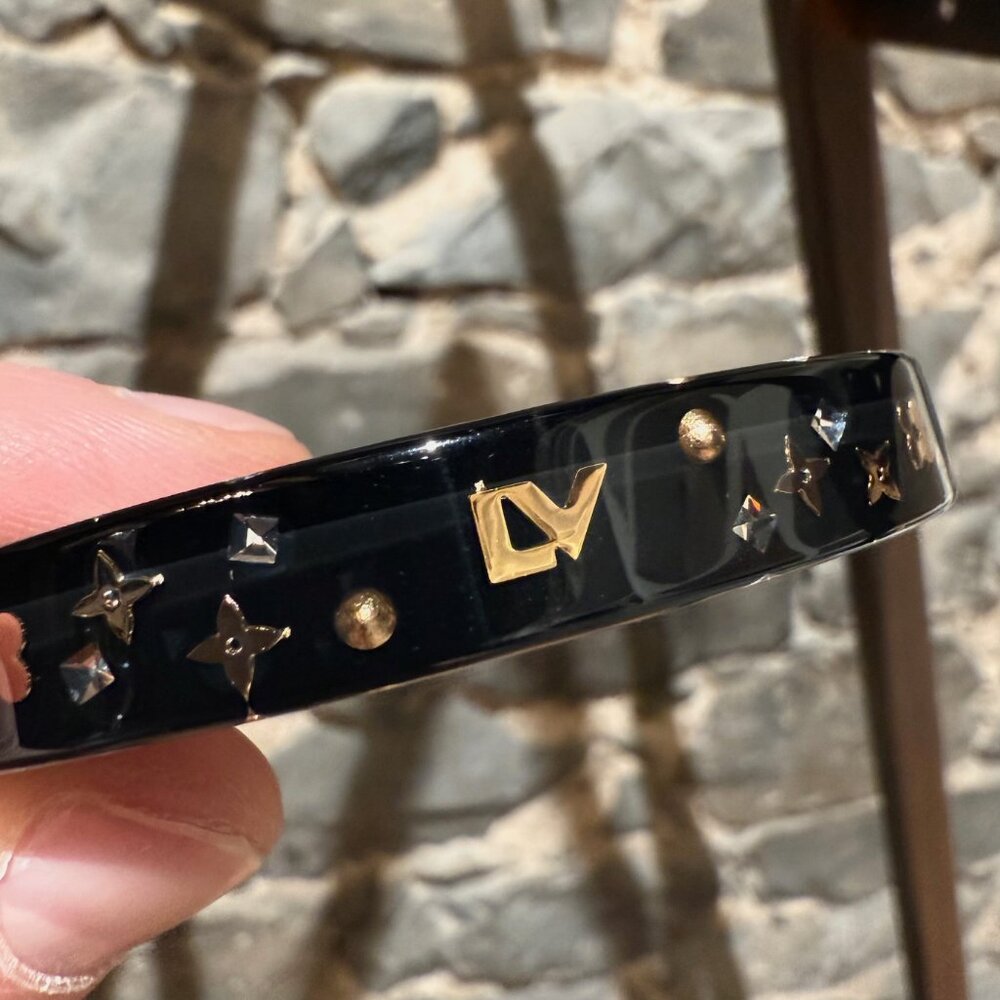 Louis Vuitton Black Inclusion Art Deco Bangle Bracelet - Picture 9 of 9